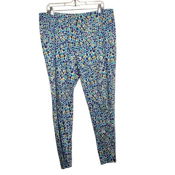 Cappagallo Pants Women's 12 Colorful Pull-On Full Length Fun Artsy Watercolor - Picture 1 of 8